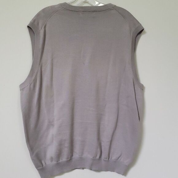 Brooks Brothers Sweater Vest Mens Large Dove Grey V Neck All Cotton - Picture 3 of 4